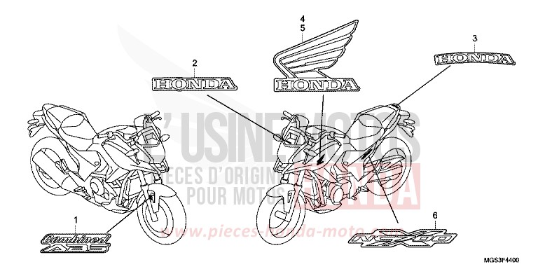MARQUE/RAYURE de NC700X DCT DARKNESS BLACK METALLIC (NH463) de 2012